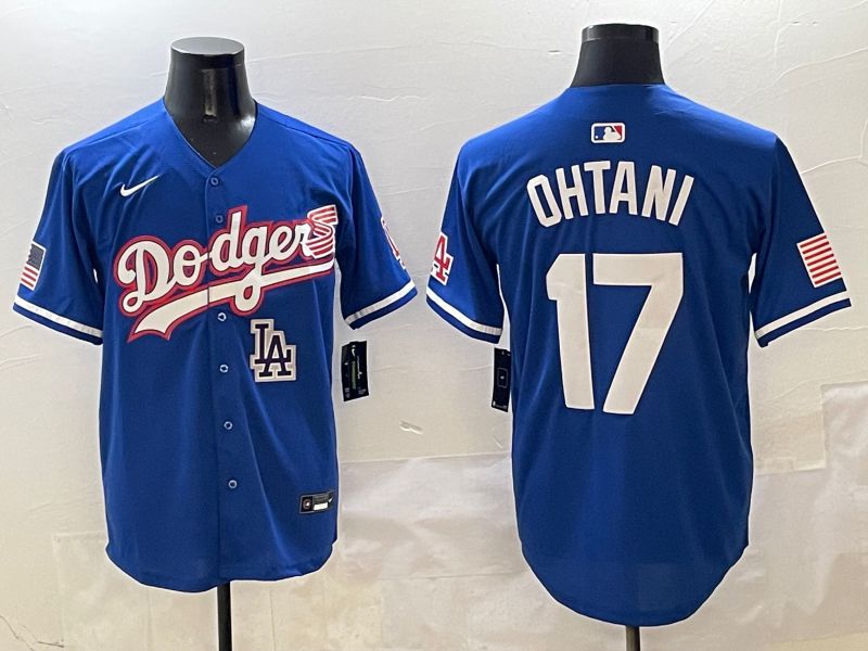 Men Los Angeles Dodgers #17 Ohtani Blue Second generation Joint Name Nike 2025 MLB Jersey style 20